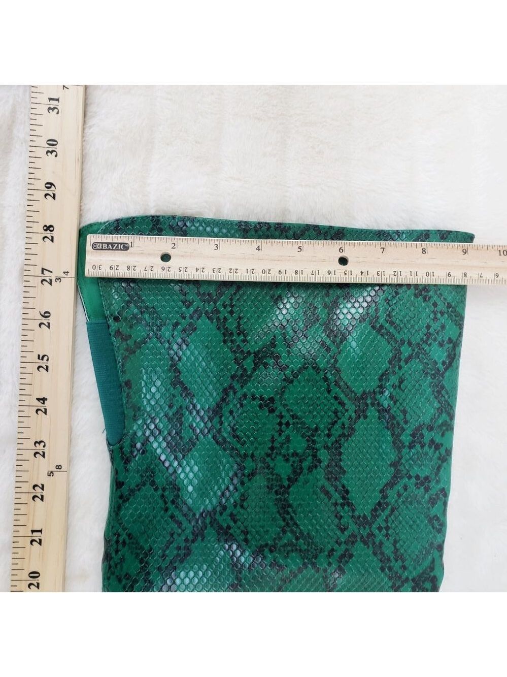 Jade Snake Wide Top Sexy Thigh High Heel Boots - Picture 10 of 11
